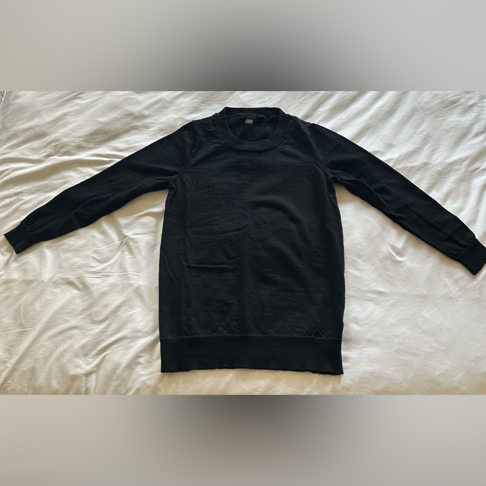 J. Crew black merino wool sweater — XS